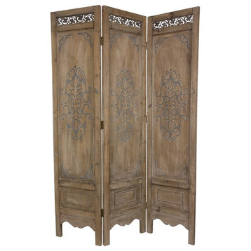 6' Tall Antiqued Scrollwork Room Divider