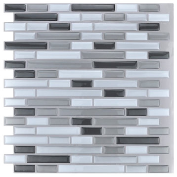 12"x12" Peel and Stick Kitchen Backsplash Wall Tiles, Set of 10