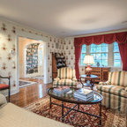 Fake stone fireplace