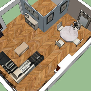 projet agencement et décoration salon salle à manger à Olivet
