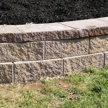 Block Retaining Garden Wall - Cambridge Sigma 8 - Toffee / Onyx