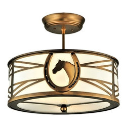 Meyda - Equine Silhouette Semi-Flushmount - Flush-mount Ceiling Lighting