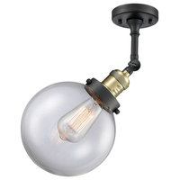 Beacon 1-Light Semi-Flush Mount, Black Antique Brass