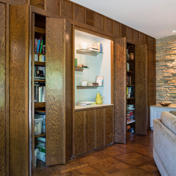Hidden storage shelving