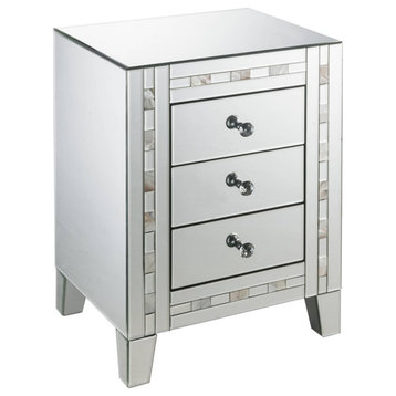 Acme Accent Table With Mirrored And Mother Pearl 97676