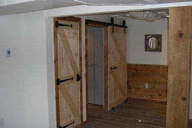 Inspiration for a rustic hallway remodel in Boston