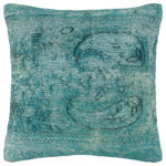 Bareens Designer Rugs - Shabby Chic Doolan Vintage Distressed Handmade Rug Pillow - Embellish your home with this timeless casual chic handmade throw pillow made with antique vintage distressed wool rug. A modern look on the timeless antique distressed pattern this elegant pillow provides texture and dimension. A mesmerizing addition to any decor, this beautiful, elegant pillow features beautiful colors with unique design made by skilled artisans. An intricate design and exquisite coloration make this handmade pillow a standout piece in any decor.