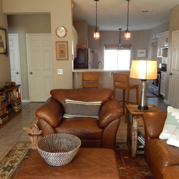 Contemporary Living area with Southwest flair.