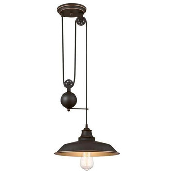 Westinghouse Lighting 6363200 1 Light Pulley Pendant & Metal Shade, Oil