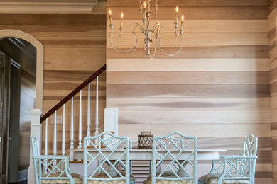 Dining room - traditional dark wood floor dining room idea in Raleigh