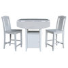 Dual Drop Leaf Bistro Table, Counter Height and 2 Counter Height Stools
