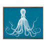 Blue Background, White Octopus