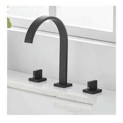 MODERN DOUBLE HANDLE BATHROOM FAUCET Matte Black $99.99 USD - Bathroom Sink Faucets