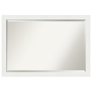 Vanity White Narrow Beveled Wall Mirror - 39.5 x 27.5 in.