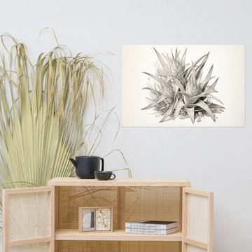 Graphite Greenery Pencil Drawing Illustration Digital Art Loose Print
