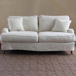 natural slipcovered sofa &ndash; 74&Prime; - Sofas