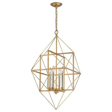 -Modern/Contemporary Style w/ Luxe/Glam inspirations-Metal 4 Light Pendant-35