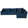 Anders Midnight Blue Fabric Sectional Sofa, HGSC835