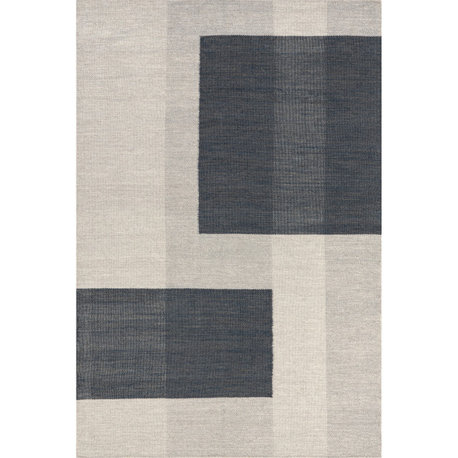 Blue Jay Colorblocked Wool Area Rug, Grey 9'x12'