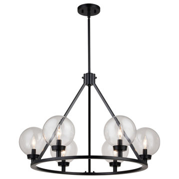 Lander 28" 6 Light Chandelier Matte Black