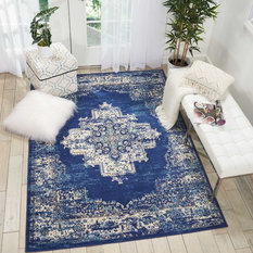 50 Most Por Contemporary Area Rugs For 2018 Houzz Nourison Grafix Area Rug Navy Blue 5 3 X7