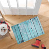 Rustic Teal and Gray Barn FloorWashable Floor Mat, 2'x3'