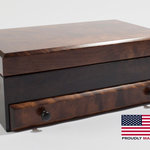 American Chest Co. - Flaming Amish Birch, 1-Drawer Jewel Chest, Amish Made in USA - Flaming AMISH Birch, One-Drawer Jewel Chest.