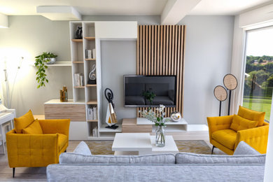Inspiration pour un salon design.