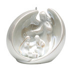 Holy Family Heavenly Angel Nativity Christmas Ornament Porcelain