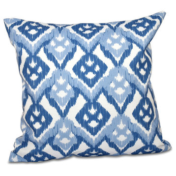 Hipster, Geometric Print Pillow, Blue, 18"x18"