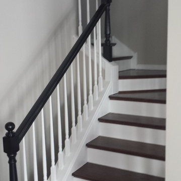 Black hand railings & white trim