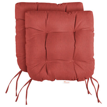 Sorra Home Henna Tufted Chair Cushion Round U-Shaped Back 16 x 16 x 3 (Set of 2)