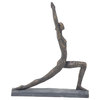 Set of 2 Brass Polystone Modern Yoga Sculpture, 11", 15"