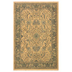 Bareens Designer Rugs - Turkish Knotted Istanbul Catrina Ivory/ Green Wool Rug 4'2'' x 6'1'' - Designed with a mesmerizing intricate traditional motif this glorious hand knotted rug is a masterpiece that will fill any space with sophistication and grace. An exhilarating color pallet with an elaborate design, this masterpiece features luxurious hand spun wool with all vegetable dyes to add comfort and style to your decor. The design, color and beautiful chromatic composition with a sheen in traditional and transitional designs, exude beauty, elegance and quality make this rug a masterpiece of its own.