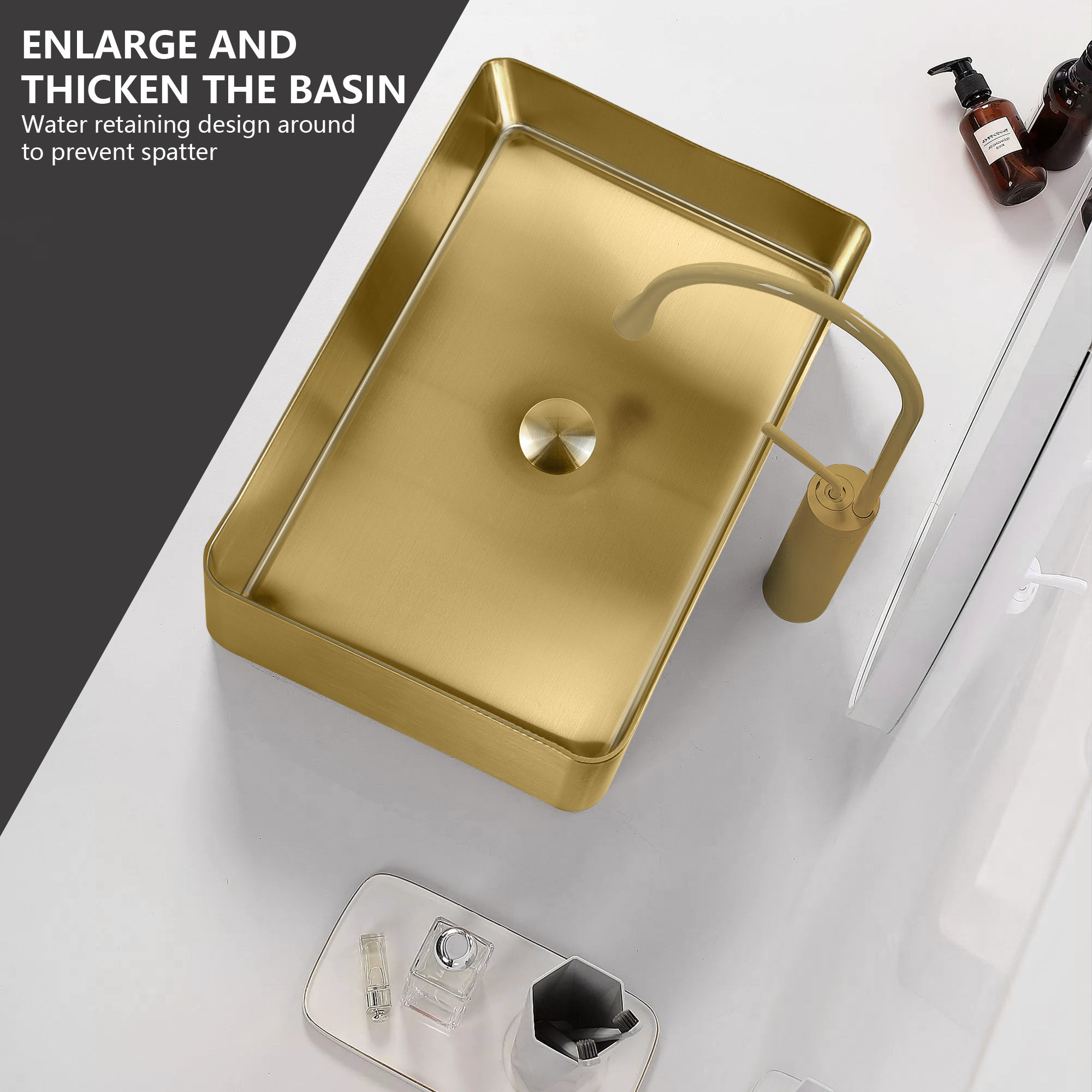 Rectangle Stainless Steel Modern Bathroom Sink - Contemporary ...