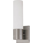 Nuvo Lighting - Nuvo Lighting 62/2934 Link - 11.5 Inch 12W 1 LED Wall Sconce - Link; 1 Light; LED Tube Wall Sconce with White GlaLink 11.5 Inch 12W 1 Brushed Nickel WhiteUL: Suitable for damp locations Energy Star Qualified: n/a ADA Certified: YES  *Number of Lights: Lamp: 1-*Wattage:12w LED Module bulb(s) *Bulb Included:Yes *Bulb Type:LED Module *Finish Type:Brushed Nickel
