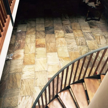 Milling and Sealing a Large Indian Sandstone Tiled Floor Near Lancaster