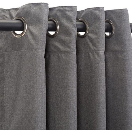 Sunbrella Outdoor Curtain, Nickel Grommets, Cast Slate, 50"x120"