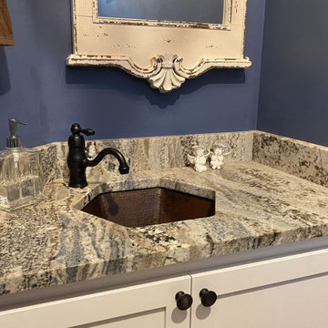 15.5" Hexagon Under Counter Hammered Copper Bathroom Sink (LH15.5DB)