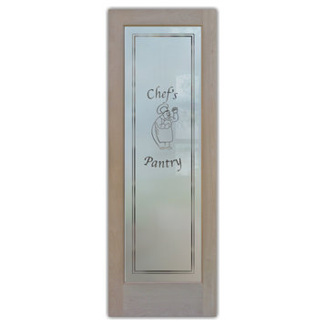 Pantry Door - Happy Chef - Alder Clear - 28" x 80" - Book/Slab Door
