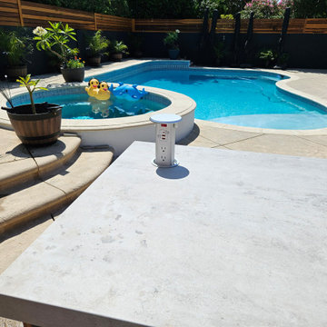 Outdoor BBQ Island & Pool Fence