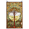 Meyda Lighting 74065 29"W X 48"H Tiffany Tree of Life Stained Glass Window