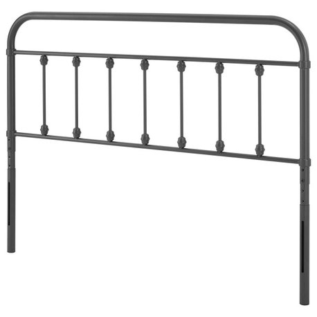 Headboard, Full Size, Metal, Gray, Modern Farmhouse, Bedroom Master