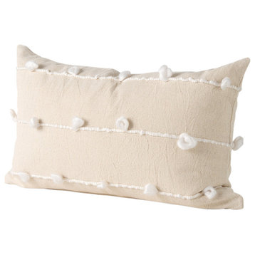 Erica 13x21 Cream With White Detail Decorative Pillow Cover