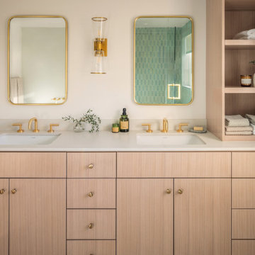 Contemporary Bathroom with Custom Millwork
