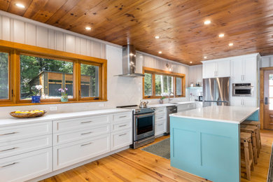 Example of a transitional kitchen design in Burlington