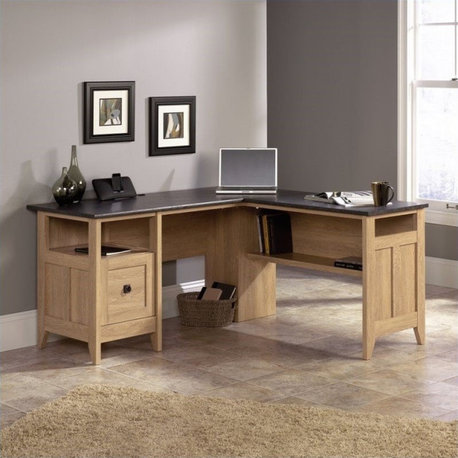 Sauder August Hill  L-Desk in Dover Oak