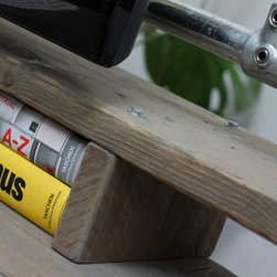 Ethan Reclaimed Scaffolding Desk with Built In Storage, Monitor Mount & Storage - Desks & Writing Bureaus