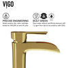 VIGO Paloma Single Hole Bathroom Sink Faucet, Matte Gold