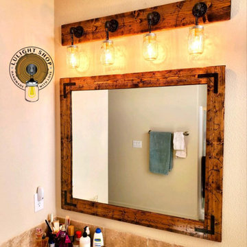 Rustic vanity Mirrors and Light Fixtures